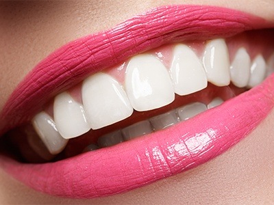 Close up of smile with pink lipstick