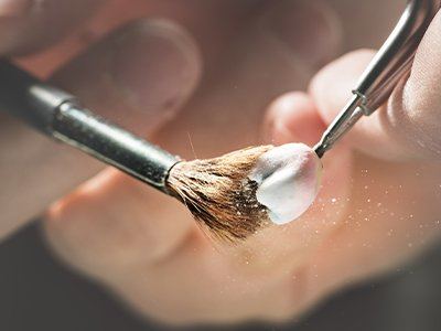 Dental crowns being crafted