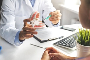 A patient at a dental implant consultation