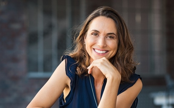 Brunette woman smiling