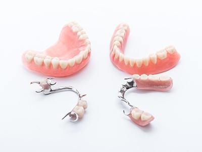 Two full dentures and two partials