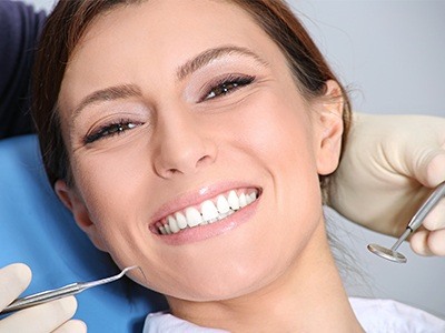 woman getting checkup